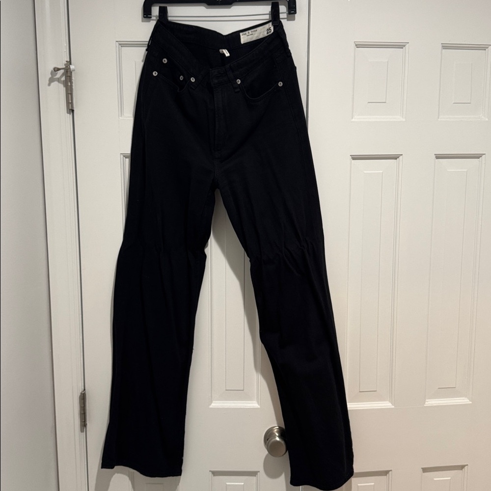 Logan Midrise wide leg Rag & Bone Classic Black Denim